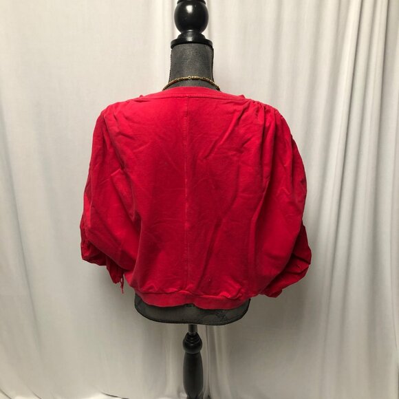 A Pictures Worth Sweatshirt Womens Size Medium Cropped Red Balloon Long Sleeve - Picture 9 of 10